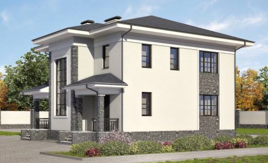 155-011-П Проект двухэтажного дома, экономичный коттедж из теплоблока Калуга | Проекты домов от House Expert