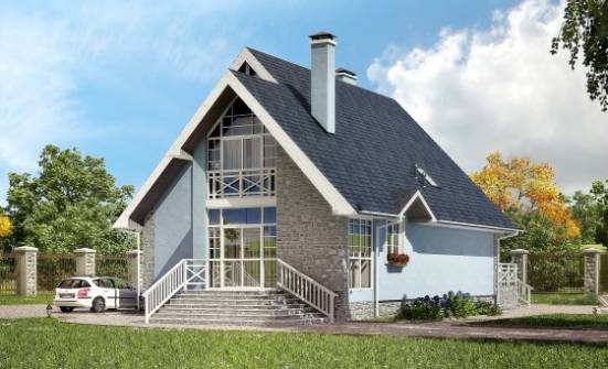 170-003-П Проект двухэтажного дома мансардой, красивый загородный дом из твинблока Балабаново | Проекты домов от House Expert