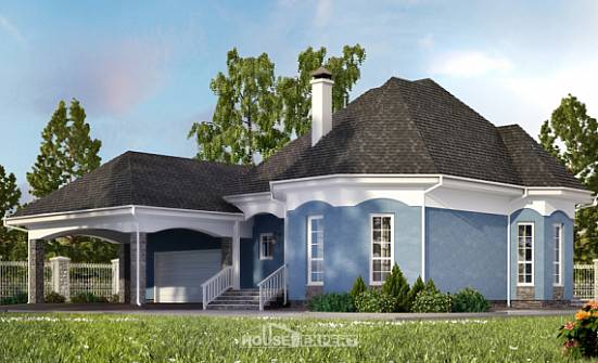 180-007-Л Проект двухэтажного дома с мансардой, гараж, простой загородный дом из теплоблока Боровск | Проекты домов от House Expert
