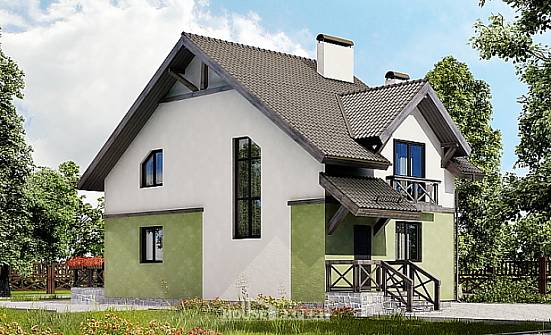 120-003-П Проект двухэтажного дома с мансардой, простой коттедж из арболита Боровск | Проекты домов от House Expert