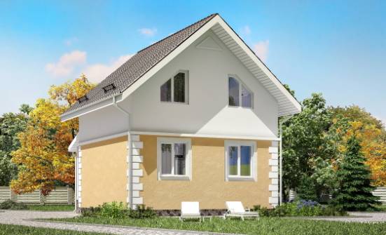 070-002-П Проект двухэтажного дома с мансардой, простой загородный дом из газобетона Калуга | Проекты домов от House Expert