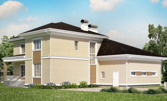 335-001-Л Проект двухэтажного дома и гаражом, огромный домик из кирпича Обнинск | Проекты домов от House Expert