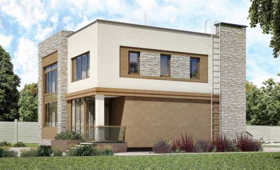 185-001-П Проект двухэтажного дома, современный коттедж из теплоблока Таруса | Проекты домов от House Expert