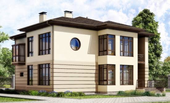 300-006-П Проект двухэтажного дома и гаражом, просторный домик из кирпича Обнинск | Проекты домов от House Expert