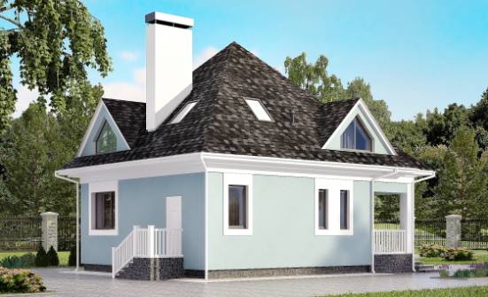 110-001-Л Проект двухэтажного дома мансардный этаж, доступный домик из керамзитобетонных блоков Ермолино | Проекты домов от House Expert