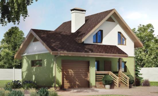 120-002-П Проект двухэтажного дома мансардой, гараж, уютный дом из пеноблока Балабаново | Проекты домов от House Expert
