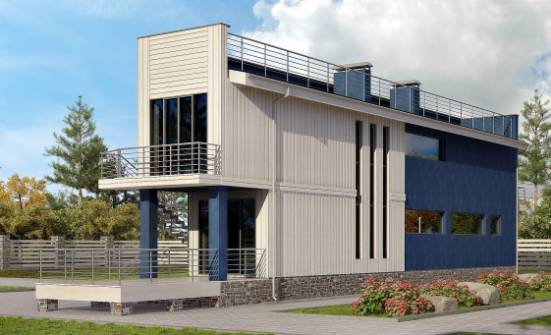 100-003-П Проект двухэтажного дома, бюджетный дом из пеноблока Козельск | Проекты домов от House Expert