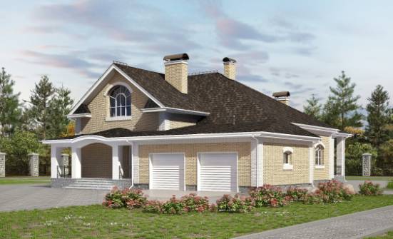 290-001-П Проект двухэтажного дома с мансардой, гараж, большой домик из кирпича Козельск | Проекты домов от House Expert