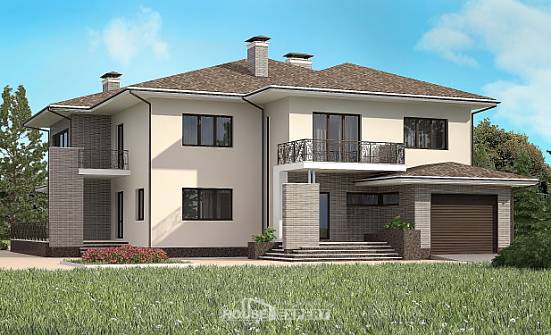 500-001-П Проект трехэтажного дома, гараж, огромный домик из кирпича Таруса | Проекты домов от House Expert