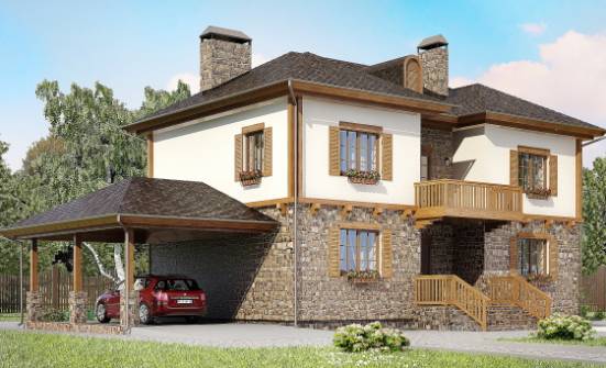 155-006-Л Проект двухэтажного дома и гаражом, современный дом из газосиликатных блоков Боровск | Проекты домов от House Expert