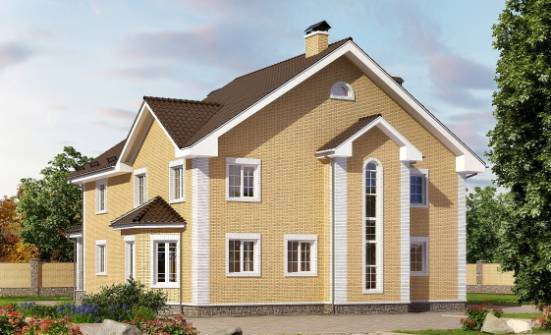 320-003-Л Проект двухэтажного дома, красивый загородный дом из твинблока Козельск | Проекты домов от House Expert