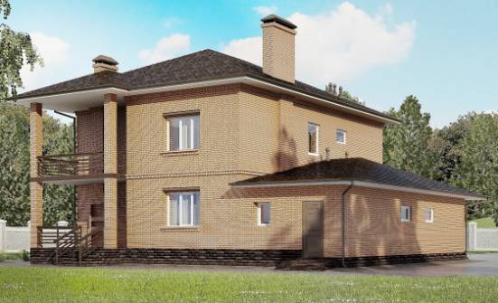 245-003-Л Проект двухэтажного дома и гаражом, просторный коттедж из кирпича Людиново | Проекты домов от House Expert