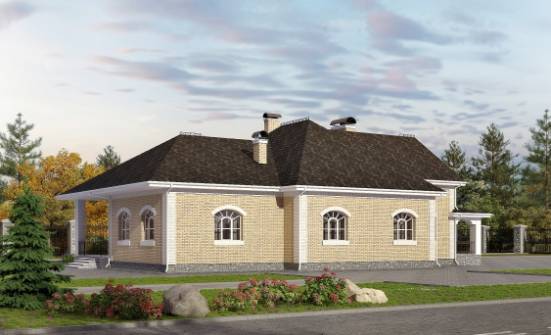290-001-П Проект двухэтажного дома с мансардой, гараж, большой домик из кирпича Козельск | Проекты домов от House Expert