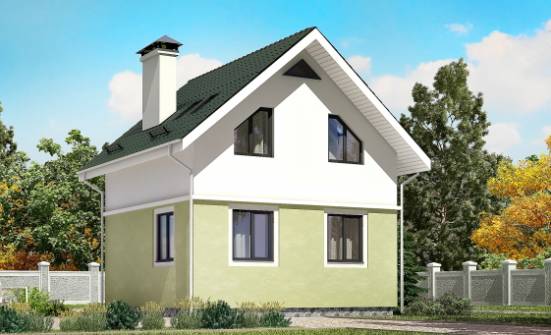 070-001-П Проект двухэтажного дома с мансардой, классический загородный дом из пеноблока Калуга | Проекты домов от House Expert