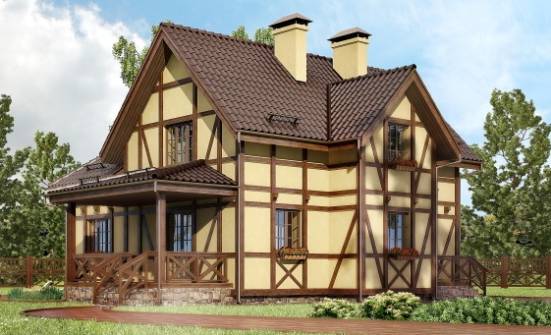 160-003-П Проект двухэтажного дома мансардный этаж, красивый домик из арболита Калуга | Проекты домов от House Expert