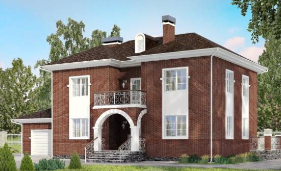 180-006-Л Проект двухэтажного дома, гараж, уютный дом из кирпича Ермолино | Проекты домов от House Expert
