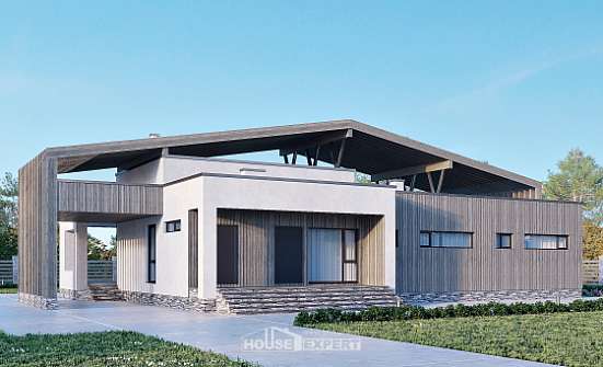 170-011-Л Проект одноэтажного дома, бюджетный дом из кирпича Ермолино | Проекты домов от House Expert