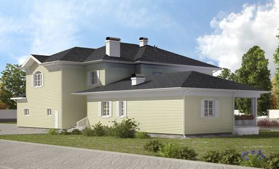 410-002-Л Проект двухэтажного дома и гаражом, огромный коттедж из газобетона Боровск | Проекты домов от House Expert