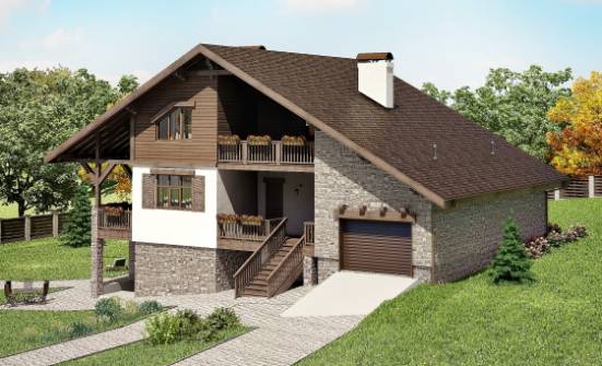 300-003-П Проект трехэтажного дома с мансардным этажом и гаражом, большой загородный дом из кирпича Боровск | Проекты домов от House Expert