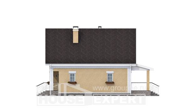 130-004-П Проект двухэтажного дома мансардой, недорогой дом из бризолита Малоярославец, House Expert