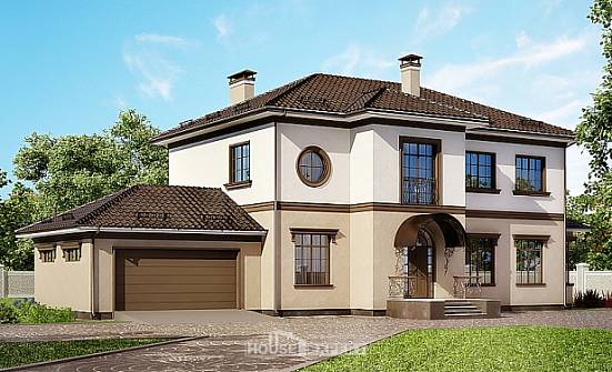 290-004-Л Проект двухэтажного дома и гаражом, огромный загородный дом из кирпича Козельск | Проекты домов от House Expert