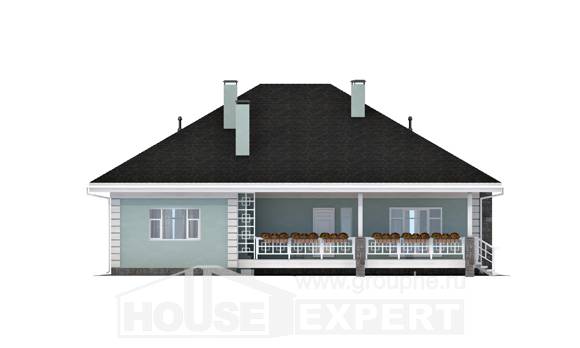 135-003-Л Проект одноэтажного дома, доступный загородный дом из теплоблока Ермолино, House Expert