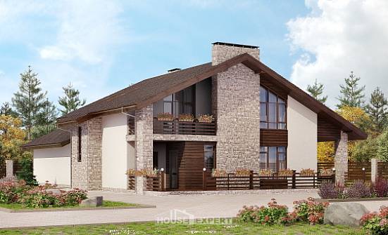 480-001-Л Проект трехэтажного дома с мансардой, классический дом из бризолита Козельск | Проекты домов от House Expert