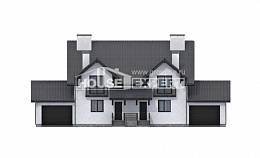 290-003-П Проект двухэтажного дома мансардой, классический загородный дом из блока Балабаново, House Expert