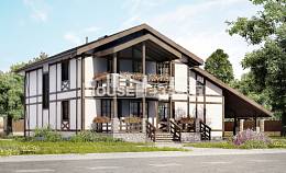 250-002-Л Проект двухэтажного дома с мансардой, гараж, просторный загородный дом из кирпича Ермолино, House Expert