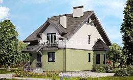 120-003-П Проект двухэтажного дома с мансардным этажом, доступный дом из бризолита Калуга, House Expert