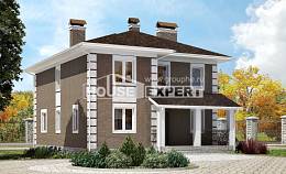 185-002-П Проект двухэтажного дома, доступный коттедж из теплоблока Малоярославец, House Expert
