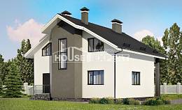 150-005-Л Проект двухэтажного дома мансардный этаж, небольшой дом из пеноблока Малоярославец, House Expert