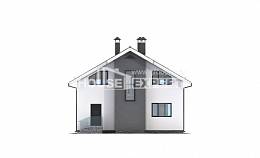 150-005-Л Проект двухэтажного дома мансардой, бюджетный домик из арболита Боровск, House Expert