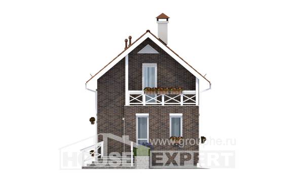 045-001-Л Проект двухэтажного дома с мансардным этажом, экономичный домик из твинблока Калуга, House Expert