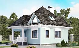 110-001-Л Проект двухэтажного дома с мансардным этажом, небольшой домик из теплоблока Обнинск, House Expert