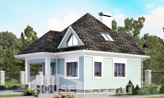 110-001-Л Проект двухэтажного дома с мансардным этажом, небольшой домик из теплоблока Обнинск, House Expert