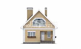 130-004-П Проект двухэтажного дома с мансардой, доступный загородный дом из газосиликатных блоков Козельск, House Expert