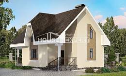 125-001-Л Проект двухэтажного дома с мансардой, простой домик из поризованных блоков Таруса, House Expert