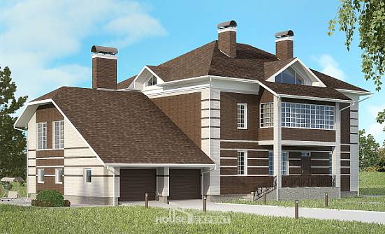 505-002-Л Проект трехэтажного дома, гараж, красивый загородный дом из кирпича, Боровск