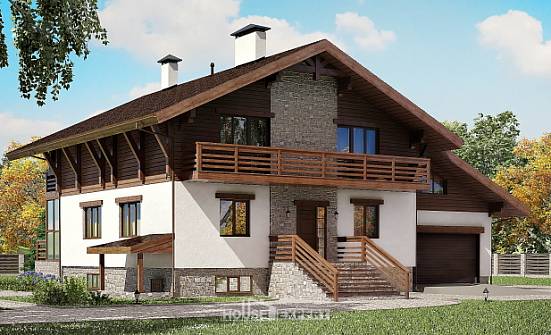 420-001-П Проект трехэтажного дома мансардой, гараж, просторный загородный дом из кирпича Малоярославец | Проекты домов от House Expert