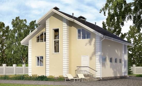 150-002-Л Проект двухэтажного дома с мансардой и гаражом, доступный загородный дом из теплоблока Калуга | Проекты домов от House Expert