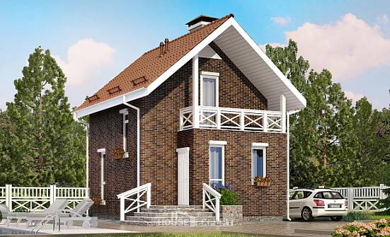 045-001-Л Проект двухэтажного дома мансардой, махонький домик из газобетона Балабаново | Проекты домов от House Expert
