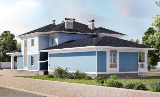 620-001-П Проект трехэтажного дома, гараж, классический домик из газосиликатных блоков, Козельск