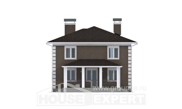 185-002-П Проект двухэтажного дома, скромный коттедж из арболита Обнинск, House Expert