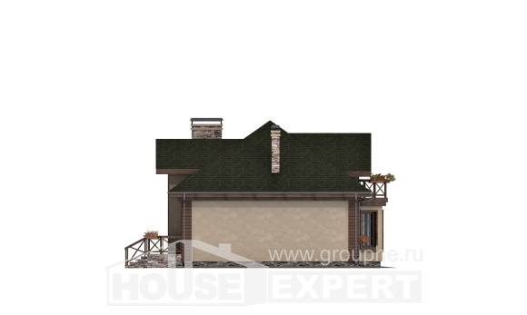 180-010-П Проект двухэтажного дома мансардный этаж, гараж, простой дом из твинблока Ермолино, House Expert