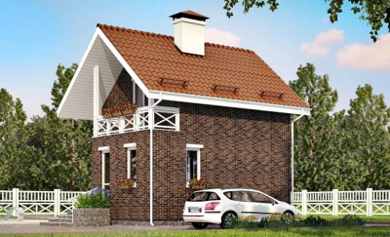 045-001-Л Проект двухэтажного дома мансардой, махонький домик из газобетона Балабаново | Проекты домов от House Expert