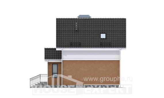 070-001-Л Проект двухэтажного дома мансардой, уютный домик из керамзитобетонных блоков Балабаново, House Expert