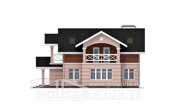 155-009-Л Проект двухэтажного дома с мансардным этажом, уютный дом из бризолита Козельск, House Expert