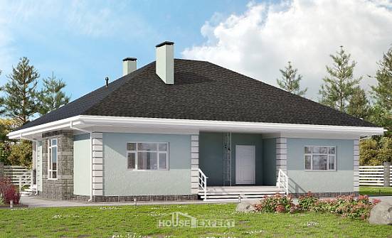 135-003-Л Проект одноэтажного дома, доступный домик из блока, Малоярославец