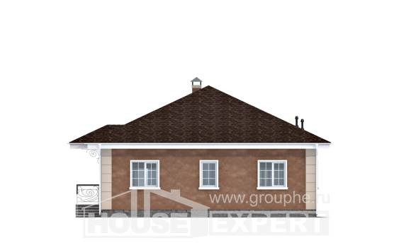 100-001-Л Проект одноэтажного дома, бюджетный коттедж из теплоблока, Калуга